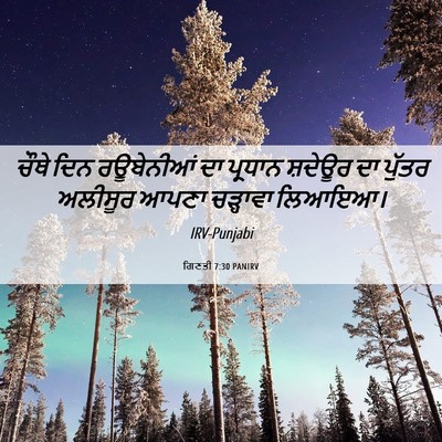 Picture 06 - ਗਿਣਤੀ 7:30 PANIRV - ਚੌਥੇ ਦਿਨ ਰਊਬੇਨੀਆਂ - Bible Verse Picture