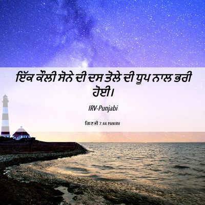 Picture 06 - ਗਿਣਤੀ 7:44 PANIRV - ਇੱਕ ਕੌਲੀ ਸੋਨੇ ਦੀ ਦਸ - Bible Verse Picture