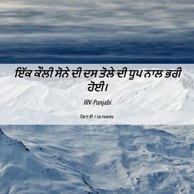 Picture 06 - ਗਿਣਤੀ 7:50 PANIRV - ਇੱਕ ਕੌਲੀ ਸੋਨੇ ਦੀ ਦਸ - Bible Verse Picture