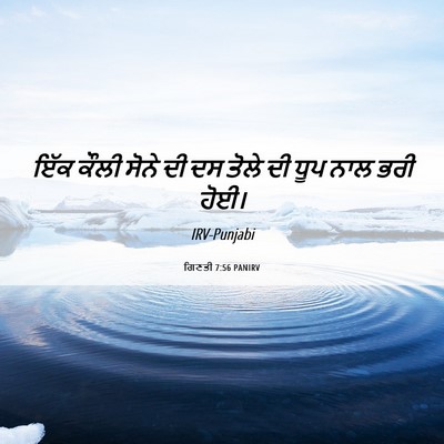 Picture 06 - ਗਿਣਤੀ 7:56 PANIRV - ਇੱਕ ਕੌਲੀ ਸੋਨੇ ਦੀ ਦਸ - Bible Verse Picture