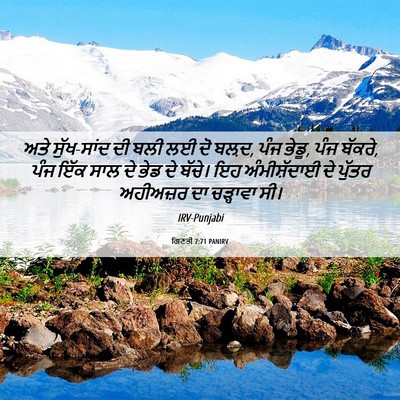 Picture 06 - ਗਿਣਤੀ 7:71 PANIRV - ਅਤੇ ਸੁੱਖ-ਸਾਂਦ ਦੀ - Bible Verse Picture