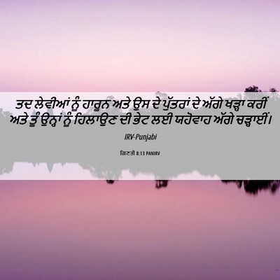 Picture 06 - ਗਿਣਤੀ 8:13 PANIRV - ਤਦ ਲੇਵੀਆਂ ਨੂੰ - Bible Verse Picture