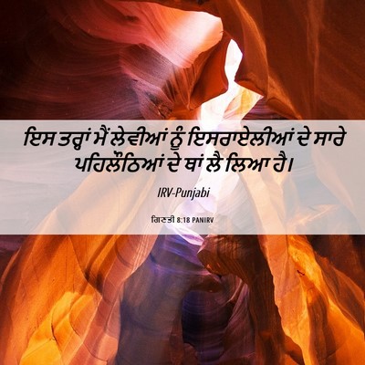 Picture 06 - ਗਿਣਤੀ 8:18 PANIRV - ਇਸ ਤਰ੍ਹਾਂ ਮੈਂ - Bible Verse Picture