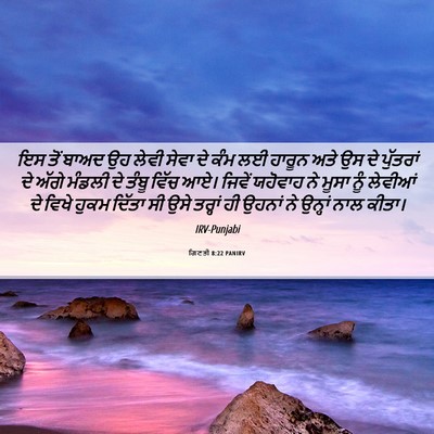 Picture 06 - ਗਿਣਤੀ 8:22 PANIRV - ਇਸ ਤੋਂ ਬਾਅਦ ਉਹ ਲੇਵੀ - Bible Verse Picture