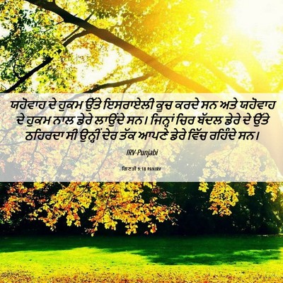 Picture 06 - ਗਿਣਤੀ 9:18 PANIRV - ਯਹੋਵਾਹ ਦੇ ਹੁਕਮ - Bible Verse Picture