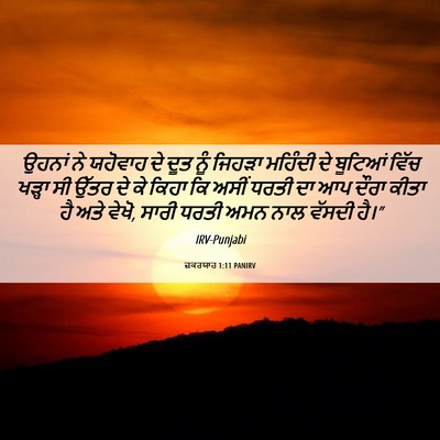 Picture 06 - ਜ਼ਕਰਯਾਹ 1:11 PANIRV - ਉਹਨਾਂ ਨੇ ਯਹੋਵਾਹ ਦੇ - Bible Verse Picture