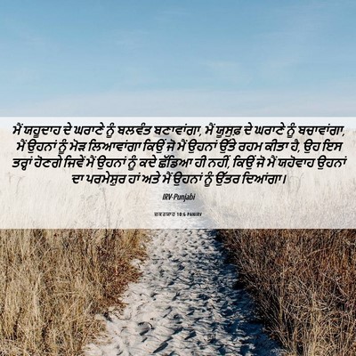 Picture 06 - ਜ਼ਕਰਯਾਹ 10:6 PANIRV - ਮੈਂ ਯਹੂਦਾਹ ਦੇ - Bible Verse Picture