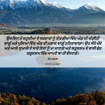 Picture 06 - ਜ਼ਕਰਯਾਹ 12:6 PANIRV - ਉਸ ਦਿਨ ਮੈਂ ਯਹੂਦੀਆਂ - Bible Verse Picture