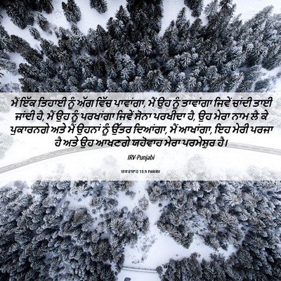 Picture 06 - ਜ਼ਕਰਯਾਹ 13:9 PANIRV - ਮੈਂ ਇੱਕ ਤਿਹਾਈ ਨੂੰ - Bible Verse Picture
