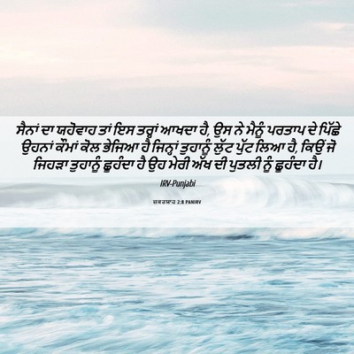 Picture 06 - ਜ਼ਕਰਯਾਹ 2:8 PANIRV - ਸੈਨਾਂ ਦਾ ਯਹੋਵਾਹ - Bible Verse Picture