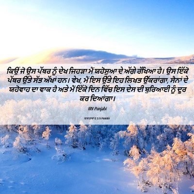 Picture 06 - ਜ਼ਕਰਯਾਹ 3:9 PANIRV - ਕਿਉਂ ਜੋ ਉਸ ਪੱਥਰ ਨੂੰ - Bible Verse Picture