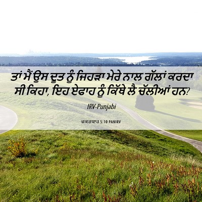 Picture 06 - ਜ਼ਕਰਯਾਹ 5:10 PANIRV - ਤਾਂ ਮੈਂ ਉਸ ਦੂਤ ਨੂੰ - Bible Verse Picture