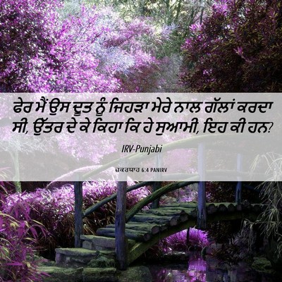 Picture 06 - ਜ਼ਕਰਯਾਹ 6:4 PANIRV - ਫੇਰ ਮੈਂ ਉਸ ਦੂਤ ਨੂੰ - Bible Verse Picture