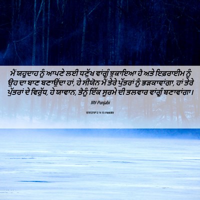 Picture 06 - ਜ਼ਕਰਯਾਹ 9:13 PANIRV - ਮੈਂ ਯਹੂਦਾਹ ਨੂੰ - Bible Verse Picture