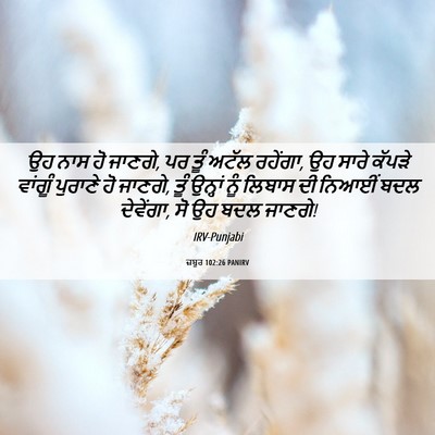 Picture 06 - ਜ਼ਬੂਰ 102:26 PANIRV - ਉਹ ਨਾਸ ਹੋ ਜਾਣਗੇ, ਪਰ - Bible Verse Picture