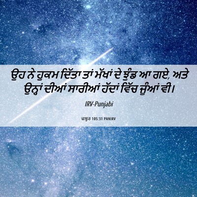 Picture 06 - ਜ਼ਬੂਰ 105:31 PANIRV - ਉਹ ਨੇ ਹੁਕਮ ਦਿੱਤਾ - Bible Verse Picture