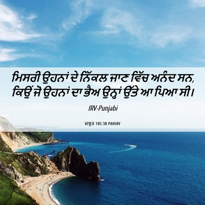 Picture 06 - ਜ਼ਬੂਰ 105:38 PANIRV - ਮਿਸਰੀ ਉਹਨਾਂ ਦੇ - Bible Verse Picture