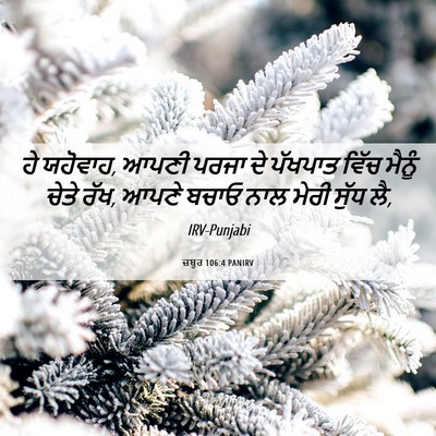 Picture 06 - ਜ਼ਬੂਰ 106:4 PANIRV - ਹੇ ਯਹੋਵਾਹ, ਆਪਣੀ - Bible Verse Picture