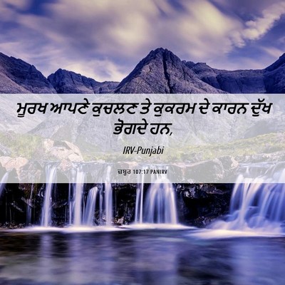 Picture 06 - ਜ਼ਬੂਰ 107:17 PANIRV - ਮੂਰਖ ਆਪਣੇ ਕੁਚਲਣ ਤੇ - Bible Verse Picture