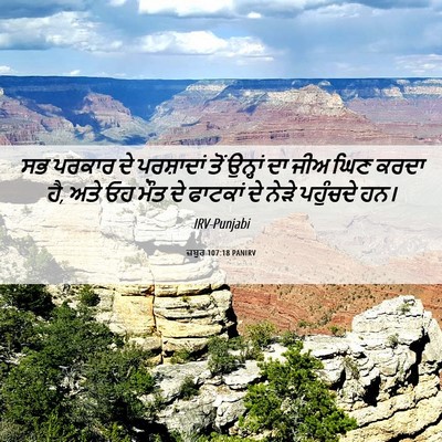 Picture 06 - ਜ਼ਬੂਰ 107:18 PANIRV - ਸਭ ਪਰਕਾਰ ਦੇ - Bible Verse Picture
