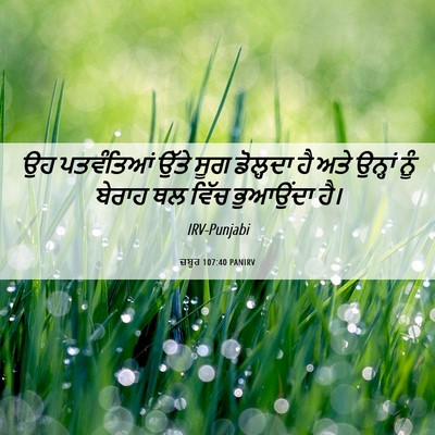 Picture 06 - ਜ਼ਬੂਰ 107:40 PANIRV - ਉਹ ਪਤਵੰਤਿਆਂ ਉੱਤੇ - Bible Verse Picture