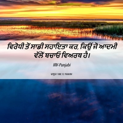 Picture 06 - ਜ਼ਬੂਰ 108:12 PANIRV - ਵਿਰੋਧੀ ਤੋਂ ਸਾਡੀ - Bible Verse Picture