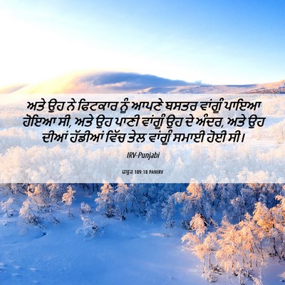 Picture 06 - ਜ਼ਬੂਰ 109:18 PANIRV - ਅਤੇ ਉਹ ਨੇ ਫਿਟਕਾਰ - Bible Verse Picture