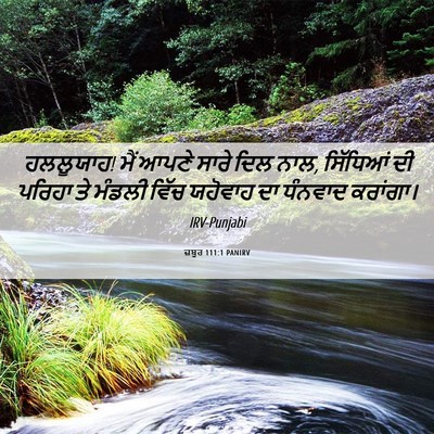 Picture 06 - ਜ਼ਬੂਰ 111:1 PANIRV - ਹਲਲੂਯਾਹ! ਮੈਂ ਆਪਣੇ - Bible Verse Picture