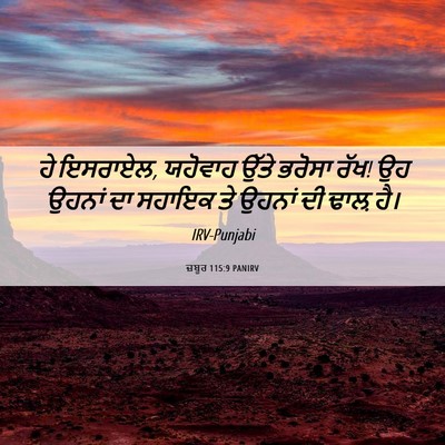 Picture 06 - ਜ਼ਬੂਰ 115:9 PANIRV - ਹੇ ਇਸਰਾਏਲ, ਯਹੋਵਾਹ - Bible Verse Picture