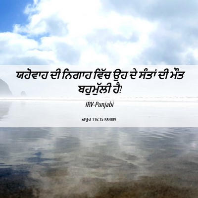 Picture 06 - ਜ਼ਬੂਰ 116:15 PANIRV - ਯਹੋਵਾਹ ਦੀ ਨਿਗਾਹ - Bible Verse Picture