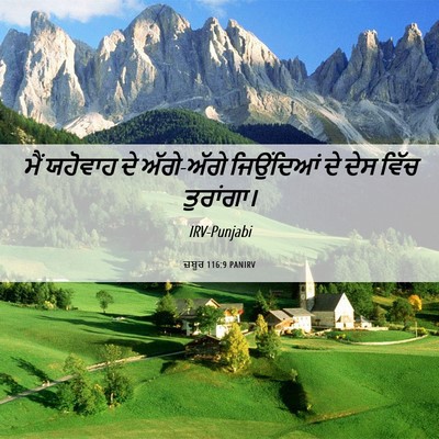 Picture 06 - ਜ਼ਬੂਰ 116:9 PANIRV - ਮੈਂ ਯਹੋਵਾਹ ਦੇ - Bible Verse Picture