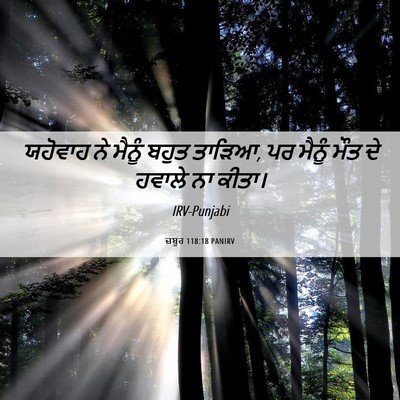 Picture 06 - ਜ਼ਬੂਰ 118:18 PANIRV - ਯਹੋਵਾਹ ਨੇ ਮੈਨੂੰ - Bible Verse Picture