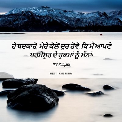 Picture 06 - ਜ਼ਬੂਰ 119:115 PANIRV - ਹੇ ਬਦਕਾਰੋ, ਮੇਰੇ - Bible Verse Picture