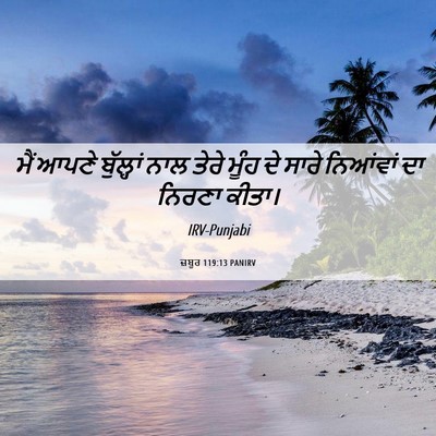 Picture 06 - ਜ਼ਬੂਰ 119:13 PANIRV - ਮੈਂ ਆਪਣੇ ਬੁੱਲ੍ਹਾਂ - Bible Verse Picture