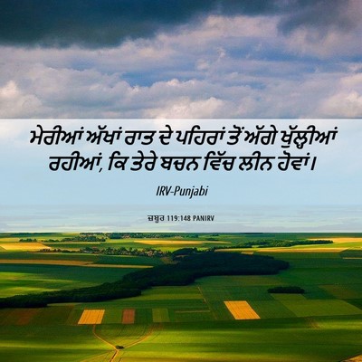 Picture 06 - ਜ਼ਬੂਰ 119:148 PANIRV - ਮੇਰੀਆਂ ਅੱਖਾਂ ਰਾਤ - Bible Verse Picture