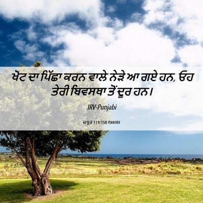 Picture 06 - ਜ਼ਬੂਰ 119:150 PANIRV - ਖੋਟ ਦਾ ਪਿੱਛਾ ਕਰਨ - Bible Verse Picture