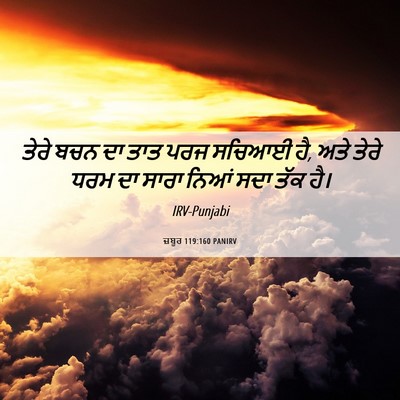 Picture 06 - ਜ਼ਬੂਰ 119:160 PANIRV - ਤੇਰੇ ਬਚਨ ਦਾ ਤਾਤ ਪਰਜ - Bible Verse Picture