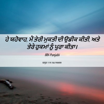 Picture 06 - ਜ਼ਬੂਰ 119:166 PANIRV - ਹੇ ਯਹੋਵਾਹ, ਮੈਂ ਤੇਰੀ - Bible Verse Picture