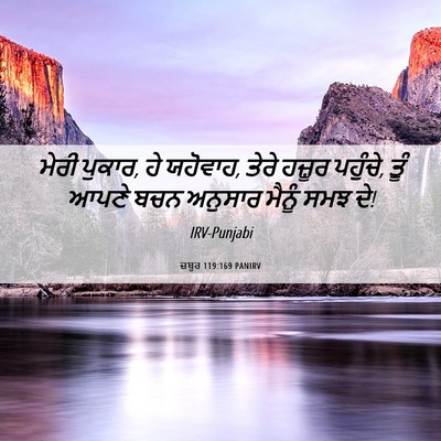 Picture 06 - ਜ਼ਬੂਰ 119:169 PANIRV - ਮੇਰੀ ਪੁਕਾਰ, ਹੇ - Bible Verse Picture