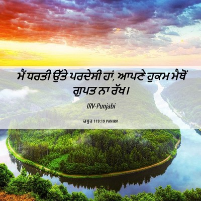 Picture 06 - ਜ਼ਬੂਰ 119:19 PANIRV - ਮੈਂ ਧਰਤੀ ਉੱਤੇ - Bible Verse Picture