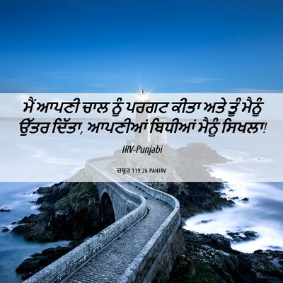 Picture 06 - ਜ਼ਬੂਰ 119:26 PANIRV - ਮੈਂ ਆਪਣੀ ਚਾਲ ਨੂੰ - Bible Verse Picture
