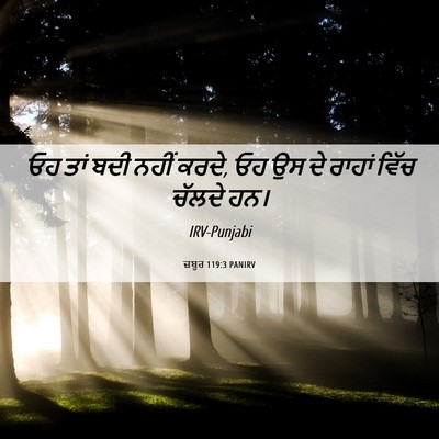 Picture 06 - ਜ਼ਬੂਰ 119:3 PANIRV - ਓਹ ਤਾਂ ਬਦੀ ਨਹੀਂ - Bible Verse Picture