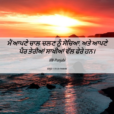 Picture 06 - ਜ਼ਬੂਰ 119:59 PANIRV - ਮੈਂ ਆਪਣੇ ਚਾਲ-ਚਲਣ - Bible Verse Picture
