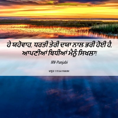 Picture 06 - ਜ਼ਬੂਰ 119:64 PANIRV - ਹੇ ਯਹੋਵਾਹ, ਧਰਤੀ - Bible Verse Picture