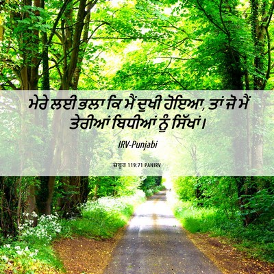 Picture 06 - ਜ਼ਬੂਰ 119:71 PANIRV - ਮੇਰੇ ਲਈ ਭਲਾ ਕਿ ਮੈਂ - Bible Verse Picture