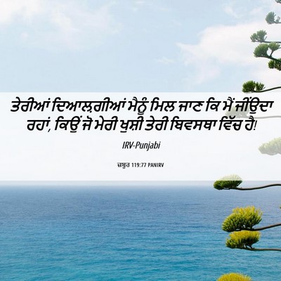 Picture 06 - ਜ਼ਬੂਰ 119:77 PANIRV - ਤੇਰੀਆਂ ਦਿਆਲ਼ਗੀਆਂ - Bible Verse Picture