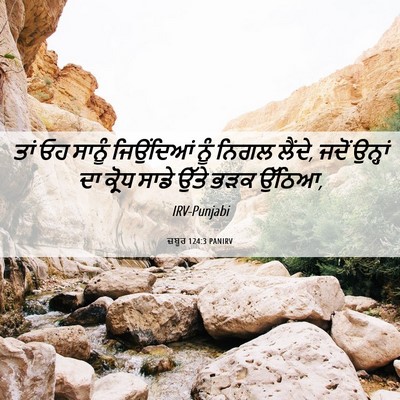 Picture 06 - ਜ਼ਬੂਰ 124:3 PANIRV - ਤਾਂ ਓਹ ਸਾਨੂੰ - Bible Verse Picture