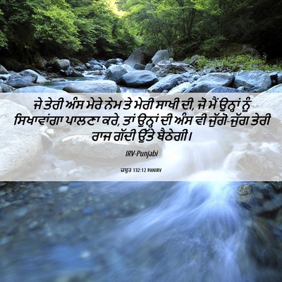 Picture 06 - ਜ਼ਬੂਰ 132:12 PANIRV - ਜੇ ਤੇਰੀ ਅੰਸ ਮੇਰੇ - Bible Verse Picture