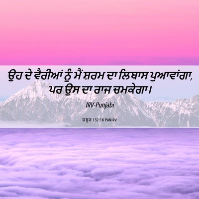 Picture 06 - ਜ਼ਬੂਰ 132:18 PANIRV - ਉਹ ਦੇ ਵੈਰੀਆਂ ਨੂੰ - Bible Verse Picture
