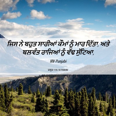 Picture 06 - ਜ਼ਬੂਰ 135:10 PANIRV - ਜਿਸ ਨੇ ਬਹੁਤ ਸਾਰੀਆਂ - Bible Verse Picture